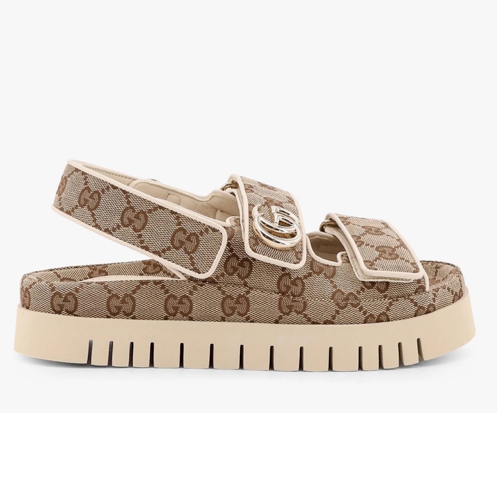 GUCCI Marmont GG logo supreme double strap sandals